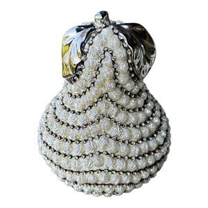 Auerbach Pear Mercer41 Figurine 8.25 Inch Handcrafted Ceramic Rhinestone Crystal